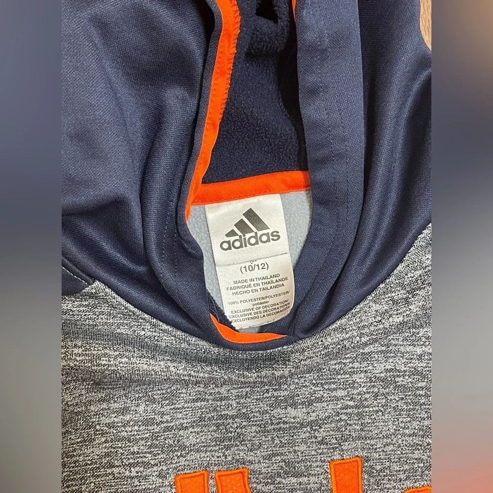Adidas Gray and Blue Athletic Sweater